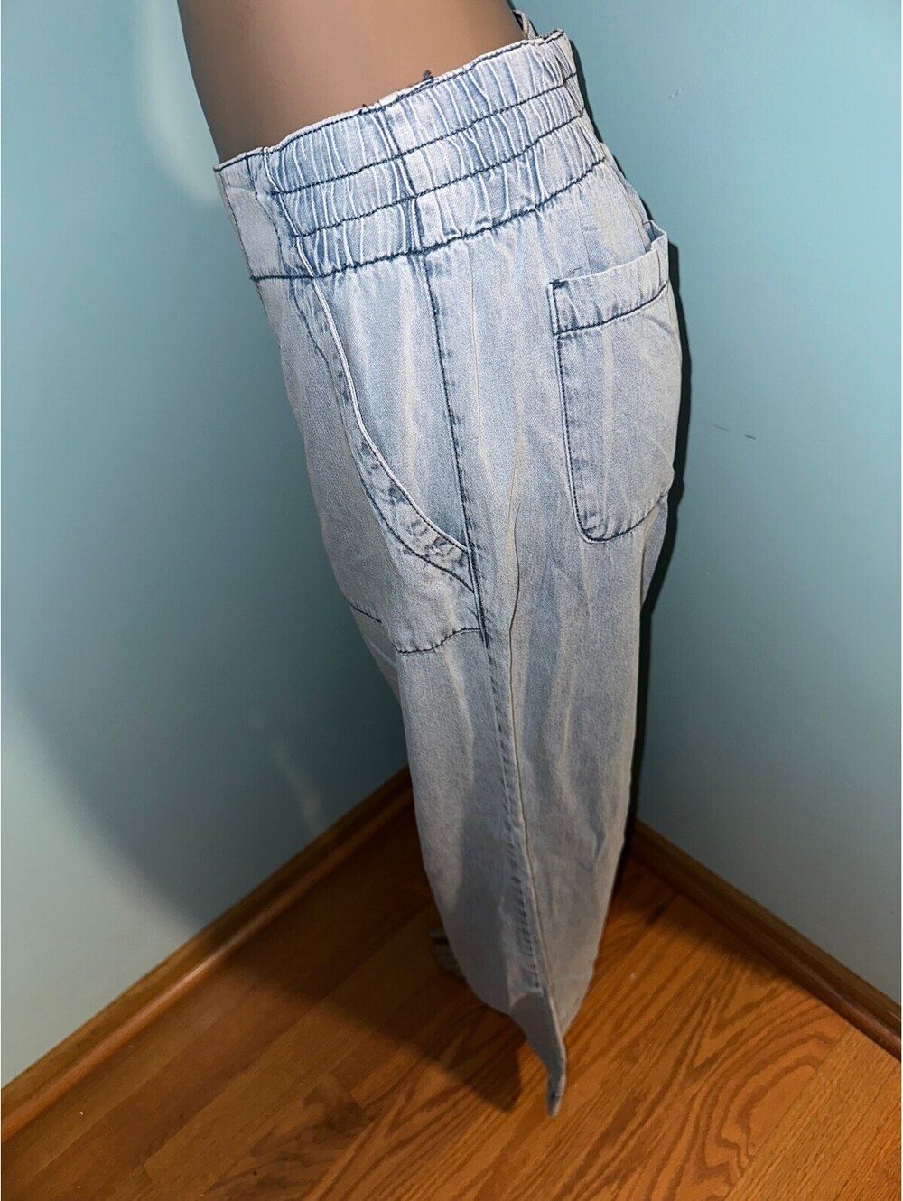 Rewash Light Blue Women's Casual Comfy Y2K Summer Pants M - Picture 3 of 7